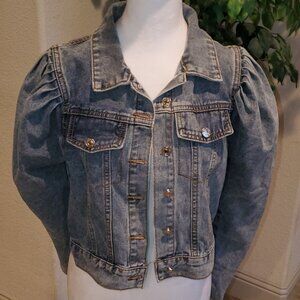 Lea & viola puff sleeve jean jacket